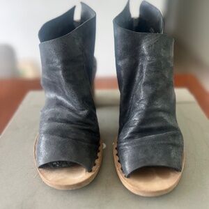 OFFICINE CREATIVE - SIDOINE/006 MAX NERO - PEEP TOE DARK GREY - SIZE 36